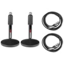 Gator Frameworks MIC-DESKTOP-2PK Desktop Microphone Stand with XLR Cables - 2-Pack