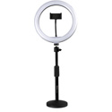 Photo of Gator GFW-RINGLIGHTDSKTP 10-Inch LED Desktop Ring Light Stand with Phone Holder and Compact Weighted Base