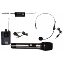 Photo of Galaxy Audio GTU-SHP5AB UHF Mini Dual Wireless System Handheld Mic Transmitter/Headset Mic w/Transmitter & Dual Receiver