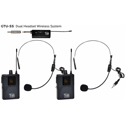 Galaxy Audio GTU-SSP5AB UHF Mini Wireless Headset System with 2 Headset Mic w/Transmitters & Dual Receiver
