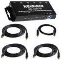 Ocean Matrix HDMI2E-1X4 HDMI 2.0 Splitter Kit with Cables - 4K/UHD/HDR with EDID Control & Power Supply