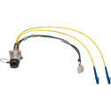 Camplex Female DRAGONFLY Chassis Mount to Duplex LC & 6-Pin Amp Internal Fiber Breakout - 12 Inch