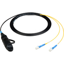Photo of Camplex opticalCON DUO LITE to Dual LC Single Mode Fiber Optic Tactical Patch Cable NKO2S-LC-L-0 - 1 Foot