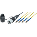 Photo of Camplex opticalCON QUAD LITE to (4) ST Single Mode Fiber Optic Tactical Patch Cable NKO4S-ST-L-0 - 3 Foot