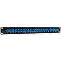 Camplex HF-OPRP-10 Patch Panel - 1RU 24-Port Preloaded with SC Simplex Single Mode Adapters - Blue