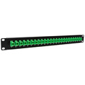 Photo of Camplex HF-OPRP-11 Patch Panel - 1RU 24-Port Preloaded with SC APC Simplex Single Mode Adapters - Green