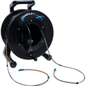 Photo of Camplex HF-TR02LC-1500 2-Channel LC Single Mode Fiber Optic Tactical Cable on Reel - 1500 Foot