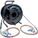 Photo of Camplex HF-TR12LC-2000 12-Channel LC Single Mode Fiber Optic Tactical Cable on Reel - 2000 Foot
