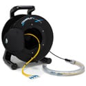 Camplex 4-Channel LC Single Mode Tactical Fiber Cable Reel with Protective Pulling Sleeve - 500 Foot