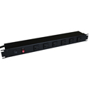 Photo of Hammond 1582H6A1BK 15A 6 Outlet Strip w/ Switch - 6 Foot Cord -  Outlets Front - Black