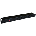 Photo of Hammond 1582T8B1BK 15A 8 Outlet Strip - 15 Foot Cord - Outlets Front - Black