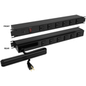 Hammond 1583T12A1BKX 19-inch Rack Mount Outlet Strip - 15A - 12 Outlets and 6 Foot Cord - Black