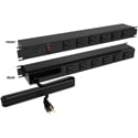 Photo of Hammond 1583T12A1BKX 19-inch Rack Mount Outlet Strip - 15A - 12 Outlets and 6 Foot Cord - Black