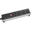 Hammond 1589H8F1 20A H.D. 8 Outlet Strip w/ Switch - 6 Foot Cord - Straight Plug - Outlets Front - Black