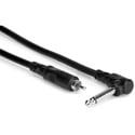 Hosa CPR-103R Right-angle 1/4 Inch TS to RCA - 3 Foot