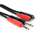 Hosa CPR-201 Stereo Interconnect - Dual 1/4-Inch TS to Dual RCA - 1 Meter