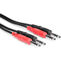 Hosa CSS-201 Stereo Interconnect Dual 1/4 in TRS to Same 1m (3 Feet)