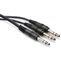 Hosa CYS-103 Y Cable 1/4 in TRS to Dual 1/4 Inch TRS - 3 Foot