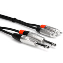 Hosa HPR-005X2 Pro Stereo Interconnect Dual REAN 1/4 Inch TS to Dual RCA Cable - 5 Foot