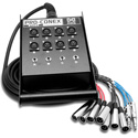 Hosa SH-8X4-100 Pro-Conex Stage Box Snake 8 x XLR Sends and 4 x 1/4 in TRS Returns 100 ft