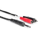 Hosa TRS-204 1/4 Inch TRS to Dual RCA Insert Cable - 4 Meters