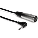 Hosa XVM-110M Microphone Cable. Right-angle 3.5 mm TRS to XLR3M. 10 Ft.