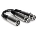 Hosa YXF-101.5 Y Cable - Dual XLR3F to XLR3M - 18 inch