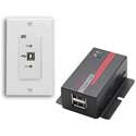 Hall Technologies U22-160-DP USB 2.0 Over UTP Extender Decora Wall Plate with 2-Port Hub