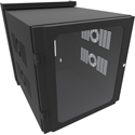 Photo of Hammond HWM2412U26WDBK 12RU 31 Inch Deep Swing Out Wall Cabinet with Acrylic Window Door for HWM Series