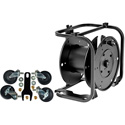 Photo of Hannay AVD-1 Cable Reel with slotted divider disc for up to 100 Feet of 0.5 inch OD Cable with Casters