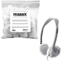 HygenX X19HSPWHB Sanitary Disposable Headphone Covers PPE 2.5-Inch in White - Bulk Bag 1000 Pairs