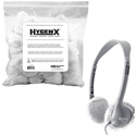 Photo of HygenX X19HSPWHB Sanitary Disposable Headphone Covers PPE 2.5-Inch in White - Bulk Bag 1000 Pairs