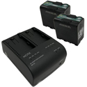 IDX MC-2U50 PD Battery and Charger Bundle - Includes 2x SB-U50 Sony Li-Ion Batteries & 1x MOTIX MC-2U Dual Charger