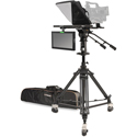 Ikan PT4500S-TMW-PEDESTAL 15in Turnkey Teleprompter with Pedestal/Dolly and Widescreen Talent Monitor - 3G-SDI/HDMI/VGA