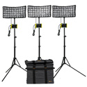 Photo of ikan CB8-3PT-KIT Light Kit with 3 x Canvas Bendable Bi-Color LED Panel Lights