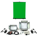 Photo of ikan CHROMA-1F1H Drop Ceiling Mount Studio Chromakey Light Kit with 1x1 Softlight Panel - Half x1 Softlight Panel & DMX