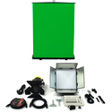 Photo of ikan CHROMA-1F1S Drop Ceiling Mount Studio Chromakey Light Kit with 1x1 Softlight Panel / 4 Inch Fresnel and DMX