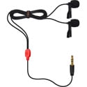 Photo of Comica CVM-D02 (R2.5M) Dual-Head Lavalier Omnidirectional Condenser Mic for DSLR/GoPro/SmartPhone - 8.2 Foot - Red