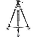E-Image EG05A2D 2-Stage Aluminum Fluid Head Tripod Studio Kit with Dolly - 15.4 Lbs Payload - Adjustable Counterbalance