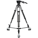 Photo of E-Image EG780A2D 2-Stage Aluminum Fluid Head Tripod Studio Kit with Dolly - 22 Lbs Payload - Adjustable Drag