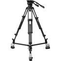 Photo of E-Image 2-Stage Aluminum 100mm Fluid Head Tripod & Dolly Kit W/ Adjustable Counterbalance - 26.4 Lbs Payload