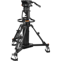 E-Image EP880XK Air Assist Carbon Fiber Pedestal/150mm Fluid Head/Dolly Kit - 88 lbs Payload with Counterbalance & Drag