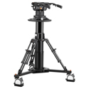 Photo of E-Image Pneumatic Carbon Fiber Pedestal with Flat-Base Fluid Head - 138.6lbs Payload w/ Adjustable Counterbalance & Drag