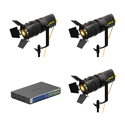 Photo of Ikan LBF60Z-POE-3L-1SU Lyra PoE BiColor Studio Fresnal Zoom LED 3x Light Kit w/ 1x Netgear 8 Port PoE++ Unmanaged Switch