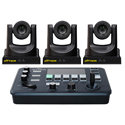 Ikan OTTICAF2-3PTZ OTTICA Bundle with 3x 1080p60 NDI High Bandwidth FHD PTZ Cameras with 20x Zoom and PTZ Controller