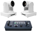 Ikan OTTICA-WH-2PTZ-1C-V2 OTTICA Bundle with Two NDI HX PTZ Cameras and One IP Controller - White