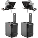Ikan PT4500W-P2P-TK Interview System w/ Two 15-Inch Widescreen High-Bright Teleprompters/HDMI Cables/Travel Case