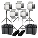 Photo of ikan RB10-5PT-KIT Rayden Bi-Color 5-Point Led Light Kit with 5x Rb10 with Gold & V-Mount Battery Plates/Stands & Bags