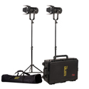 Photo of ikan SFB150-G Stryder Kit - Includes 2x Stryder 150 Watt Fresnel with Hard Case - Gold Mount