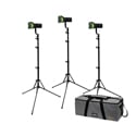 Photo of Ikan SFC65-3PT-KIT Three Stryder SFC65 Fresnel with Case and Light Stands  - RGBW